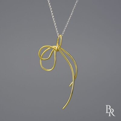 Нестандартен сребърен медальон LOVE KNOT