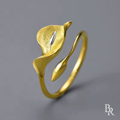 Сребърен пръстен с 18К позлата MY CALLA