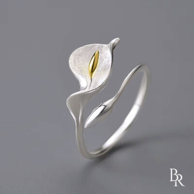 Сребърен пръстен с 18К позлата MY CALLA