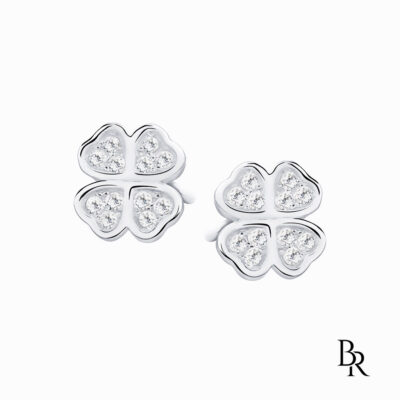Сребърни обеци четирилистни детелини Mini Clovers