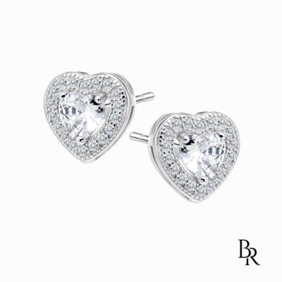 Сребърни обеци сърца Glowing Hearts