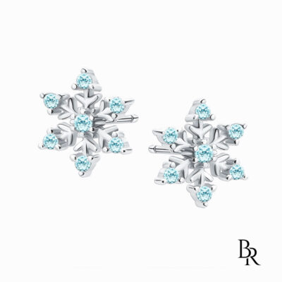 Сребърни обеци снежинки Snowlight