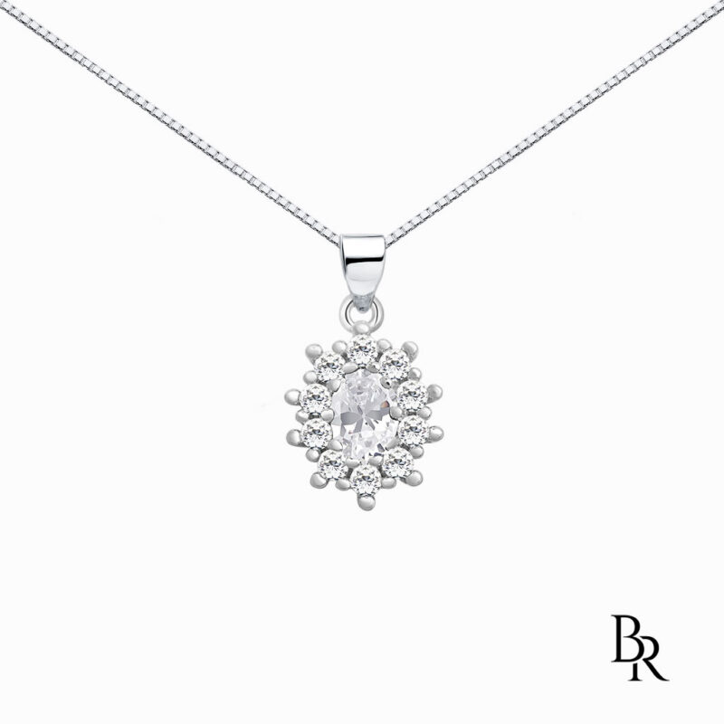 Сребърно колие с циркони ROYAL