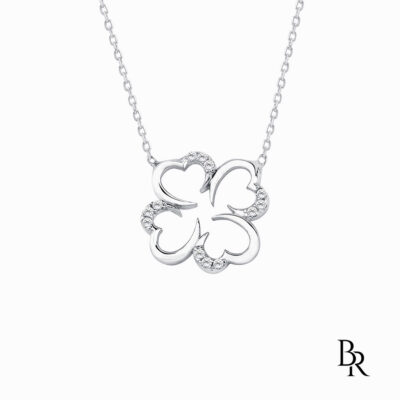 Сребърно колие с детелина CLOVER